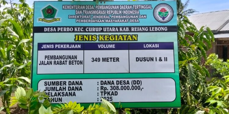 Home 61 Pemdes Perbo, DD TA 2025 Tahap I, Berhasil 100% Bangun Jalan Rabat Beton
